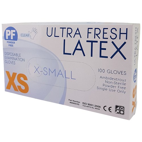 Latex Gloves - Extra Small - - Powder Free -  Clear